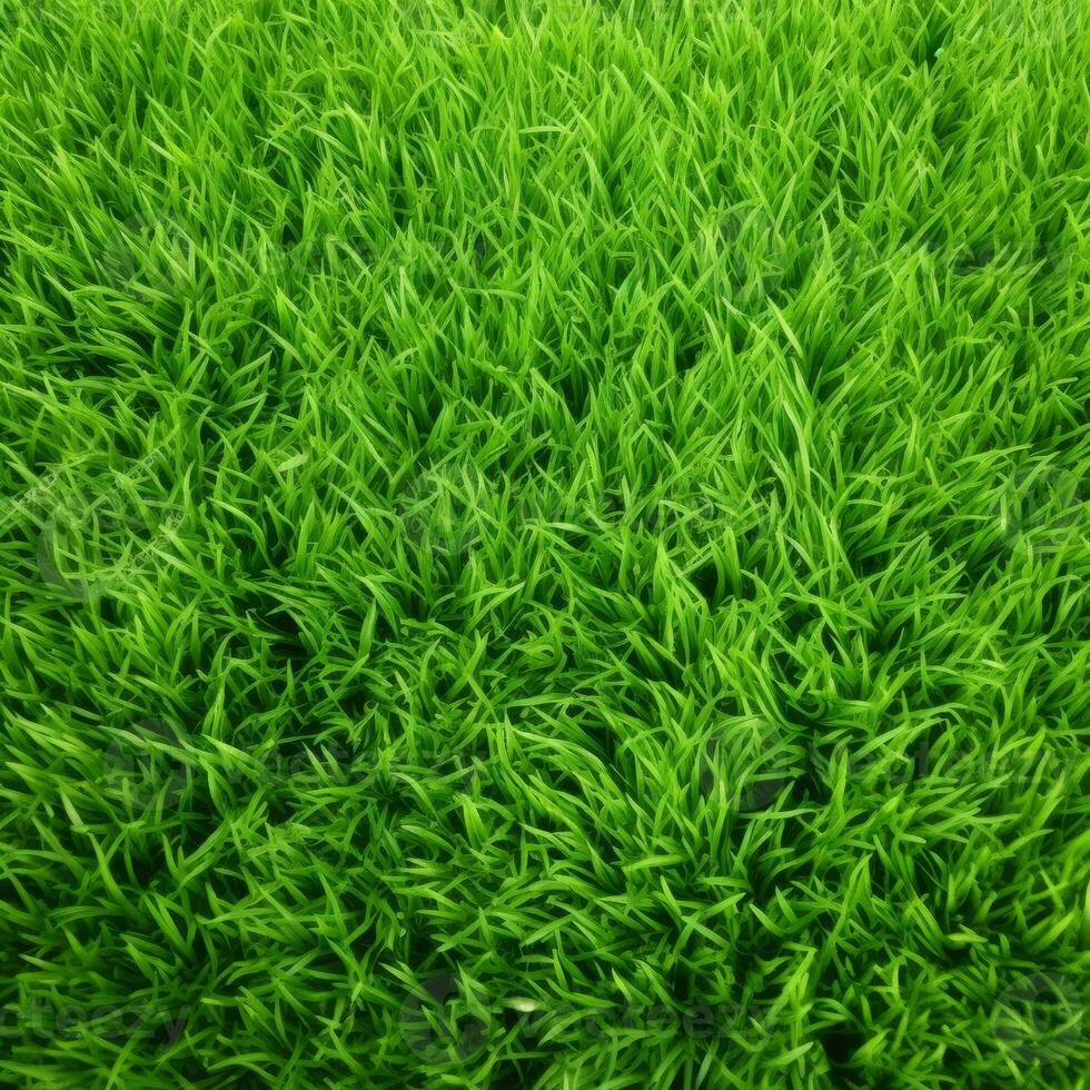 AI Generative green grass background and texture photo