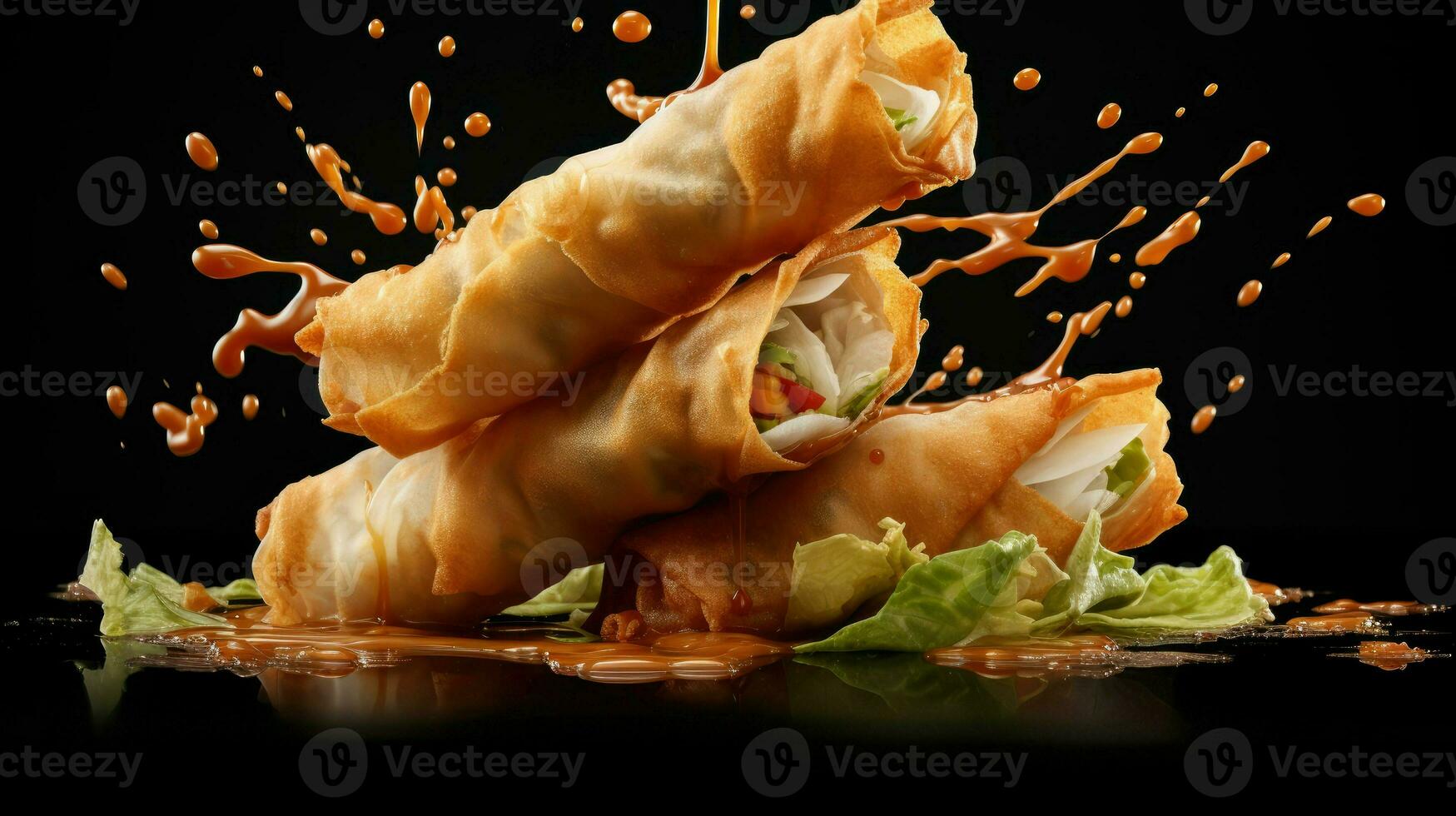 AI Generative a photo of spring rolls