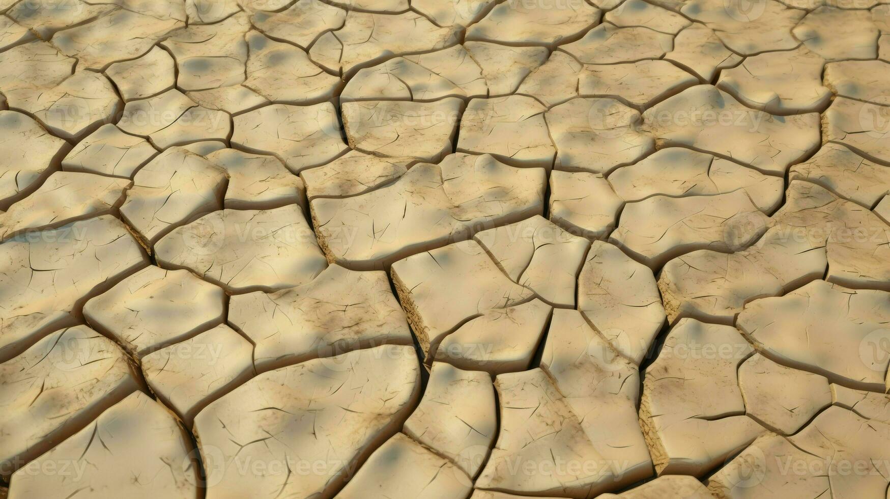 AI Generative dry and cracked sandy ground surface photo