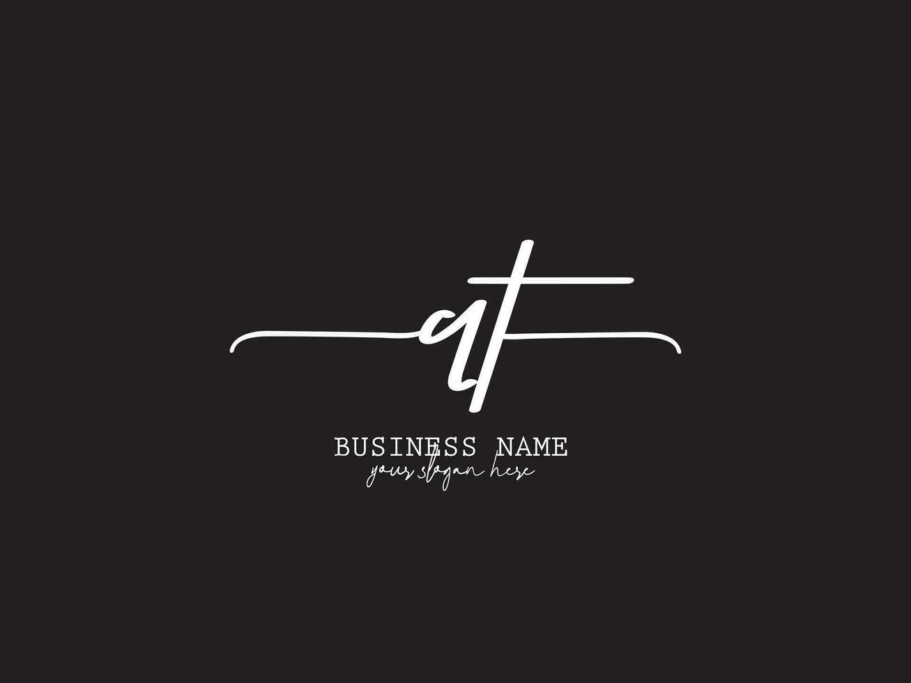 Signature Qt Feminine Logo, Minimalist QT Logo Icon Vector Art