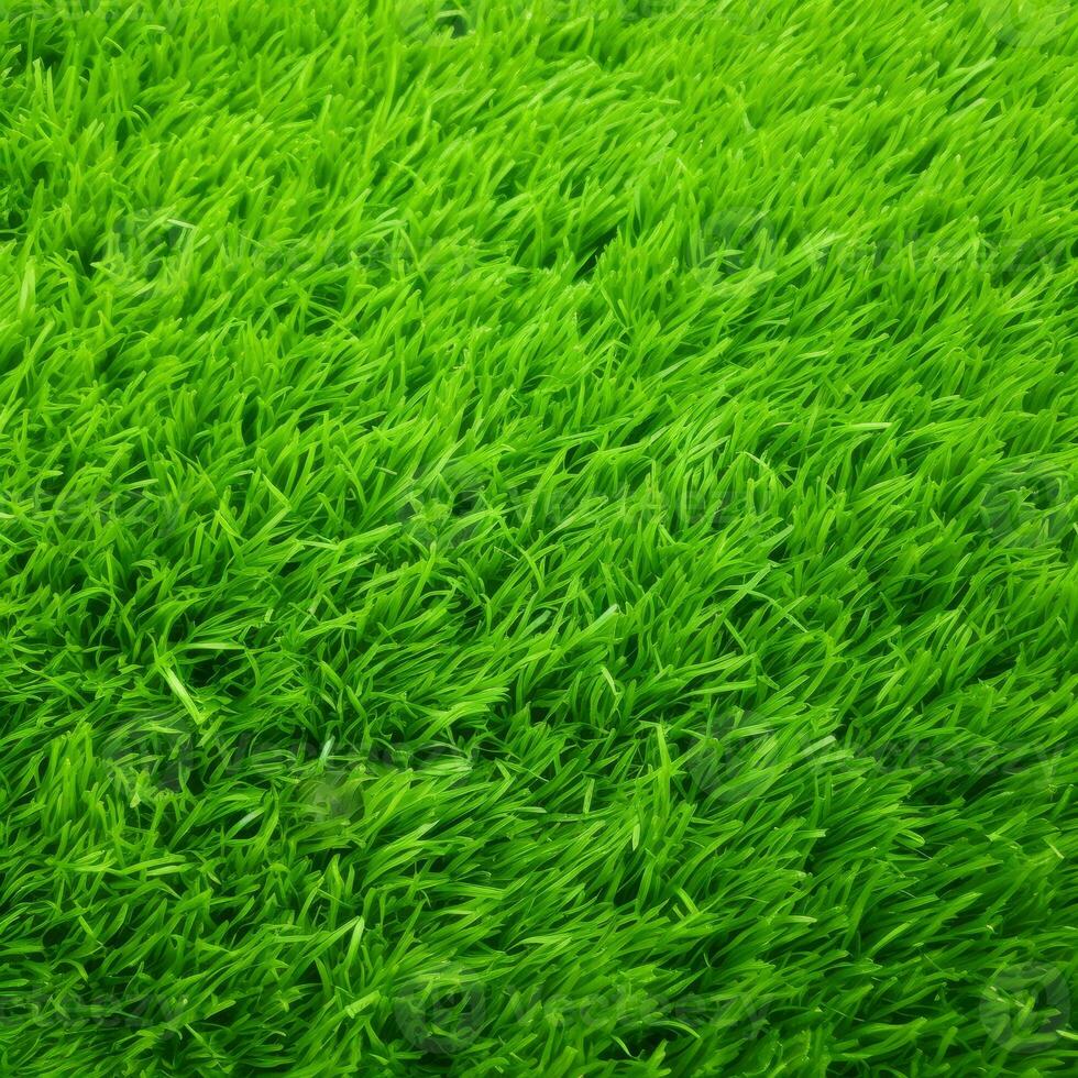AI Generative green grass background and texture photo