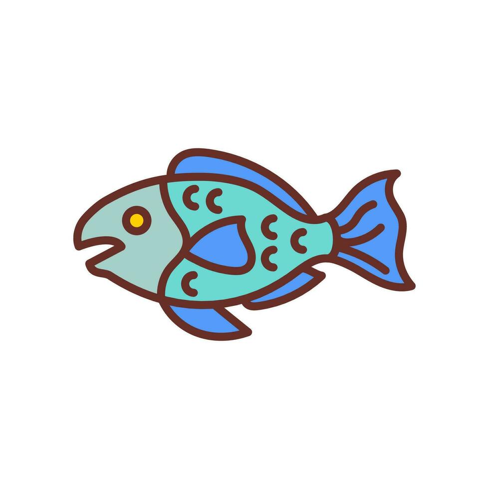 Parrot Fish icon in vector. Illustration vector