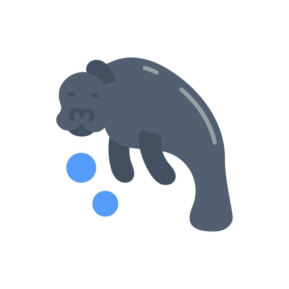 Manatee icon in vector. Illustration vector