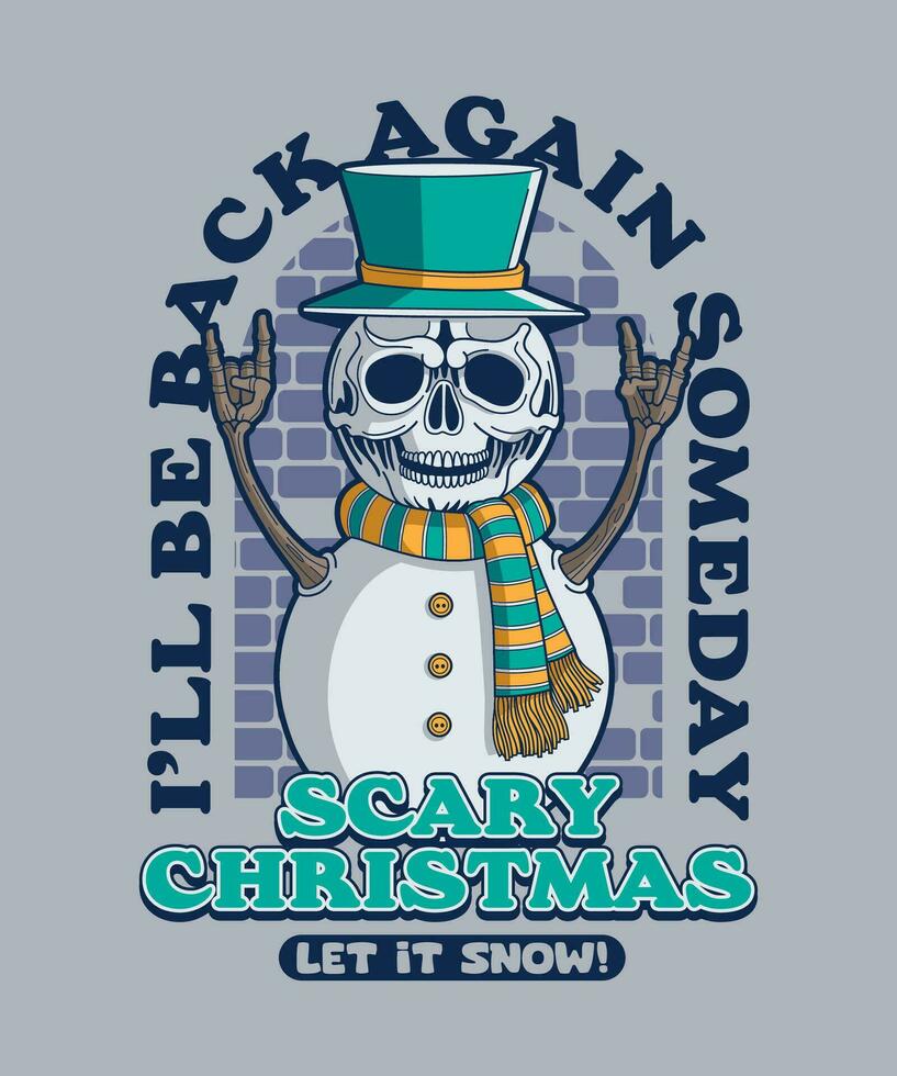 Scary Christmas. Christmas Cartoon Character Illustration. vector