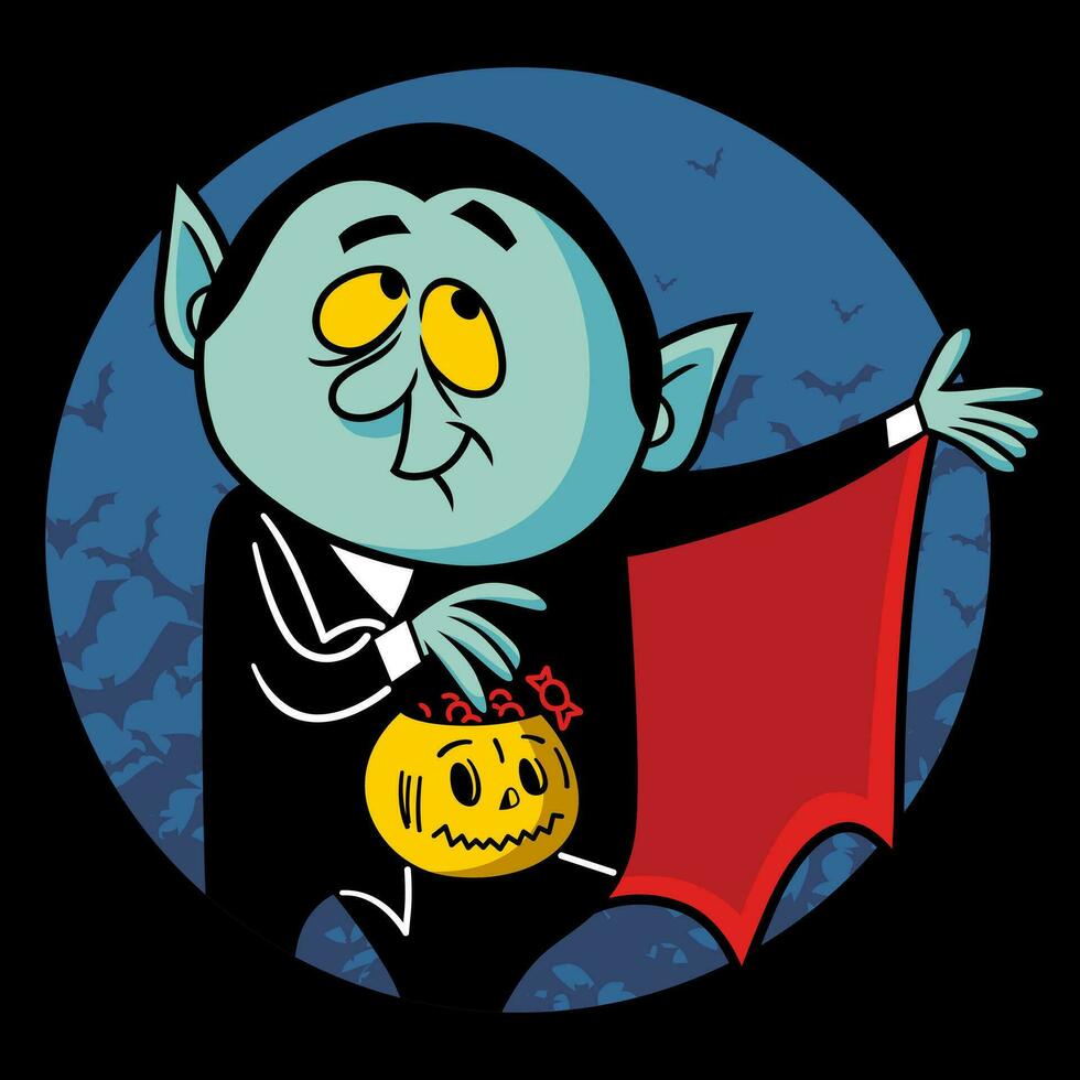 Vampire Halloween. Spooky Horror Cartoon Illustration Style. vector