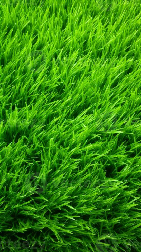 AI Generative green grass background and texture photo