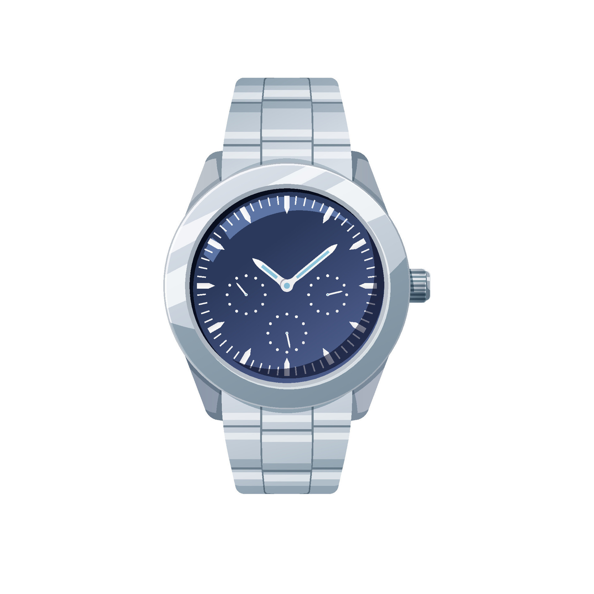 Elegant silver watch vector isolated on white background. 33338282