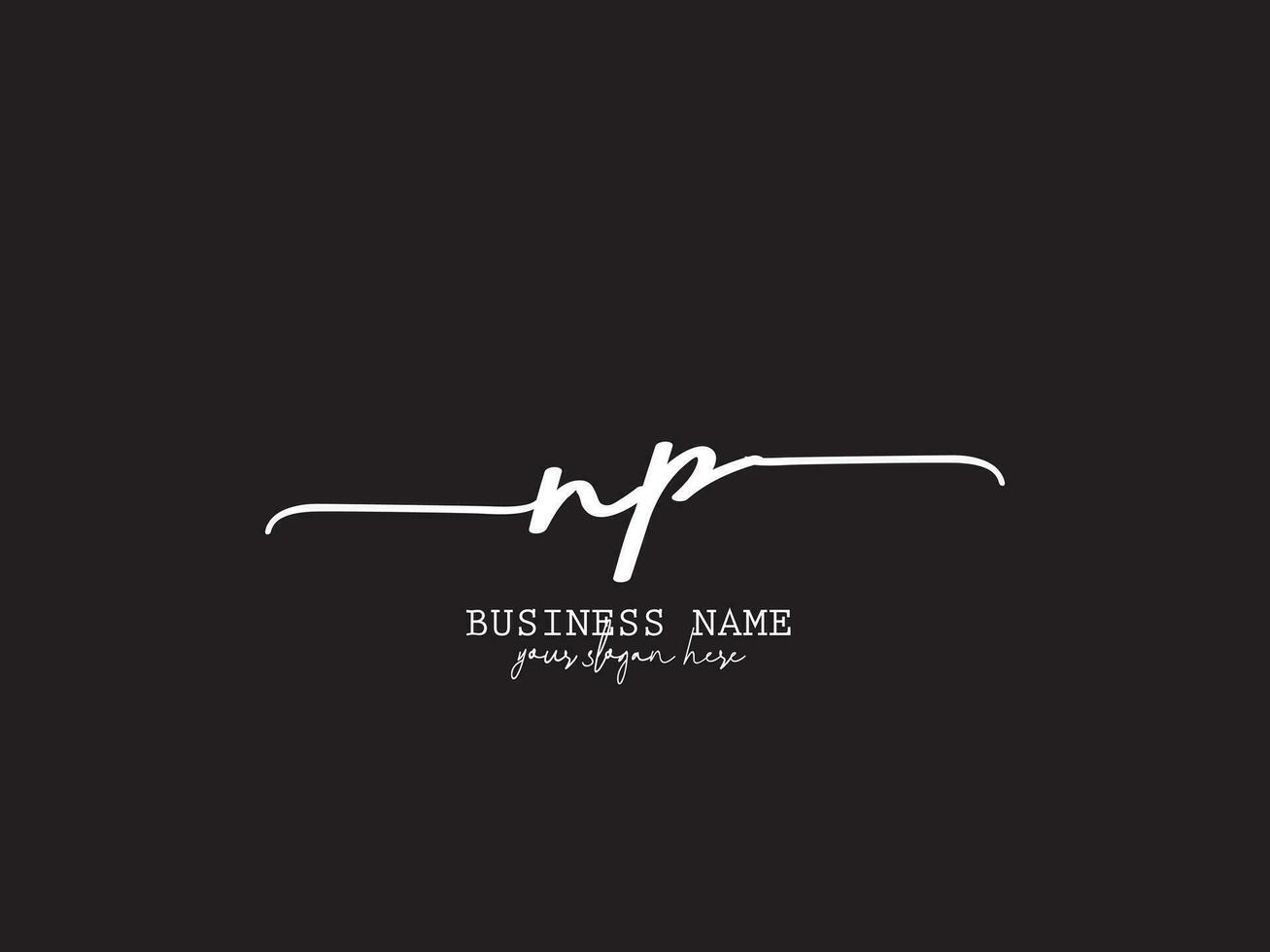 Initial Np Logo Letter, Feminine NP Luxury Modern Logo Template vector