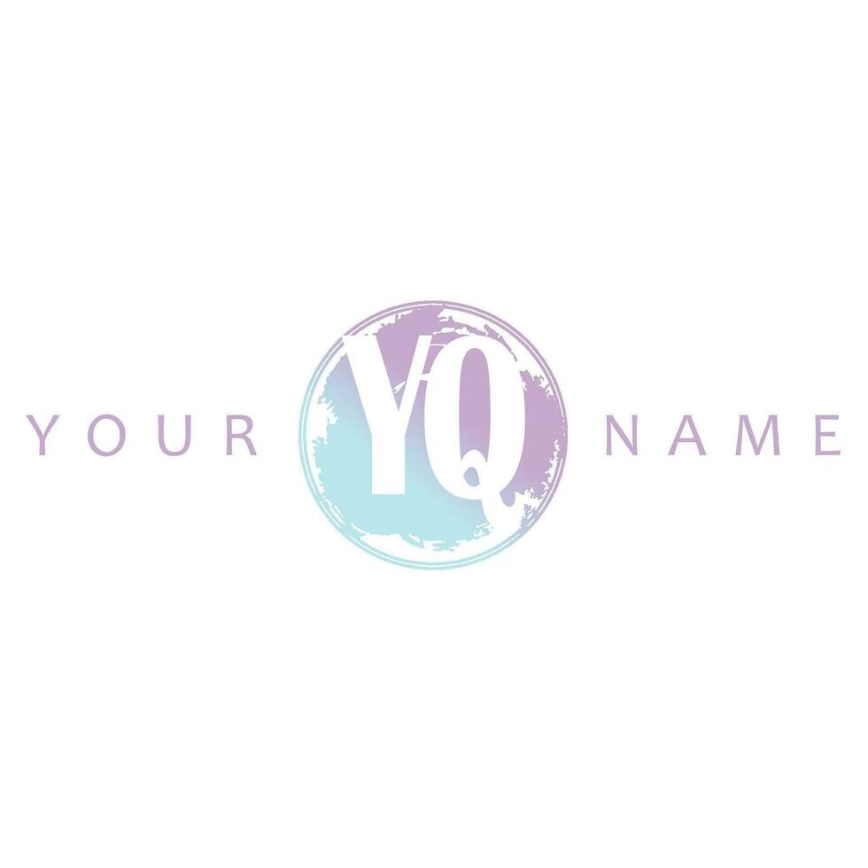 YQ Initial Logo Watercolor Vector Design