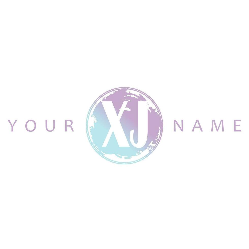 XJ Initial Logo Watercolor Vector Design