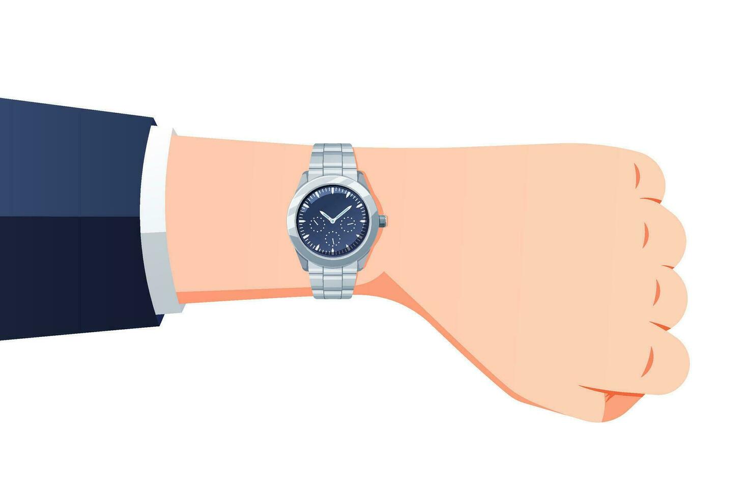 Hand wearing watch vector concept design