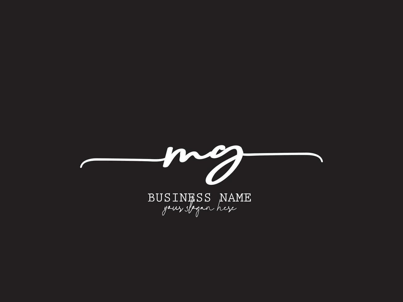 Minimal Mg Logo Icon, Feminine MG Signature Logo Letter vector