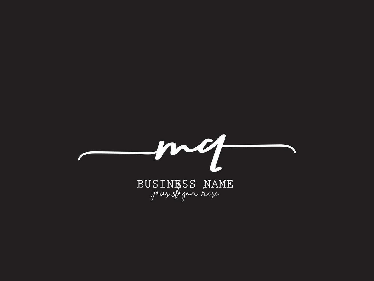 Minimal Mq Logo Icon, Feminine MQ Signature Logo Letter 33339270 