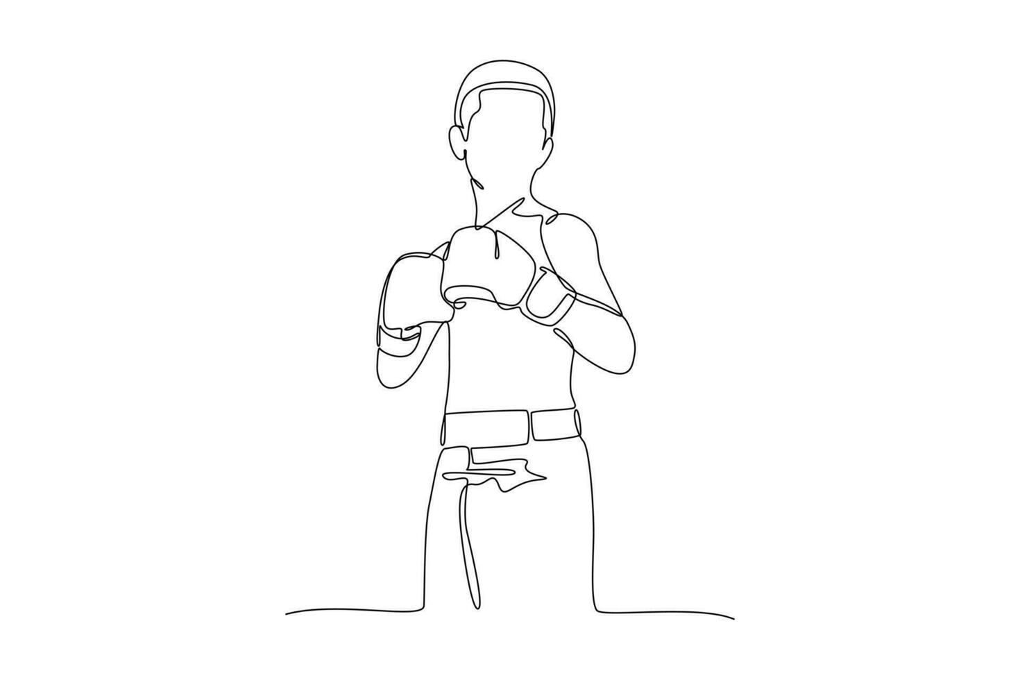 Continuous one line drawing boxers, Muai thai fighters. Boxing, sports, workout concept. Doodle vector illustration.