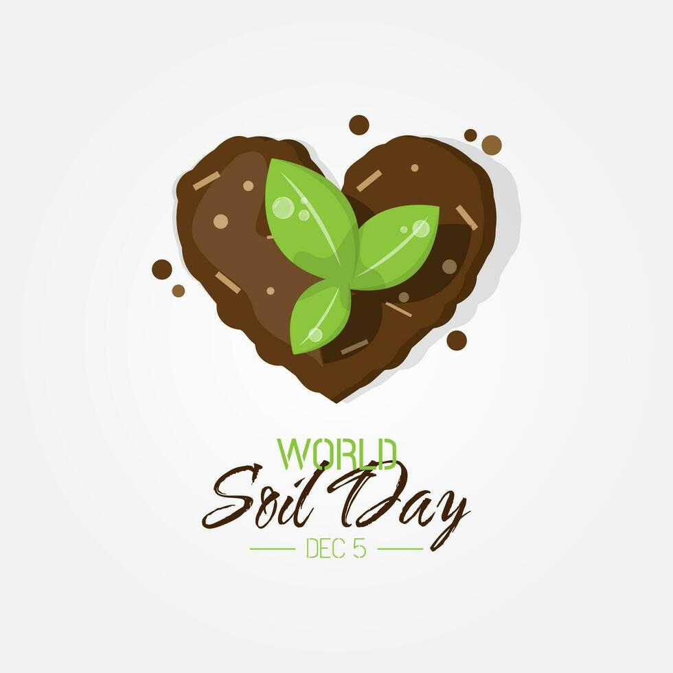 World Soil Day poster with tree shoots grow above the ground vector