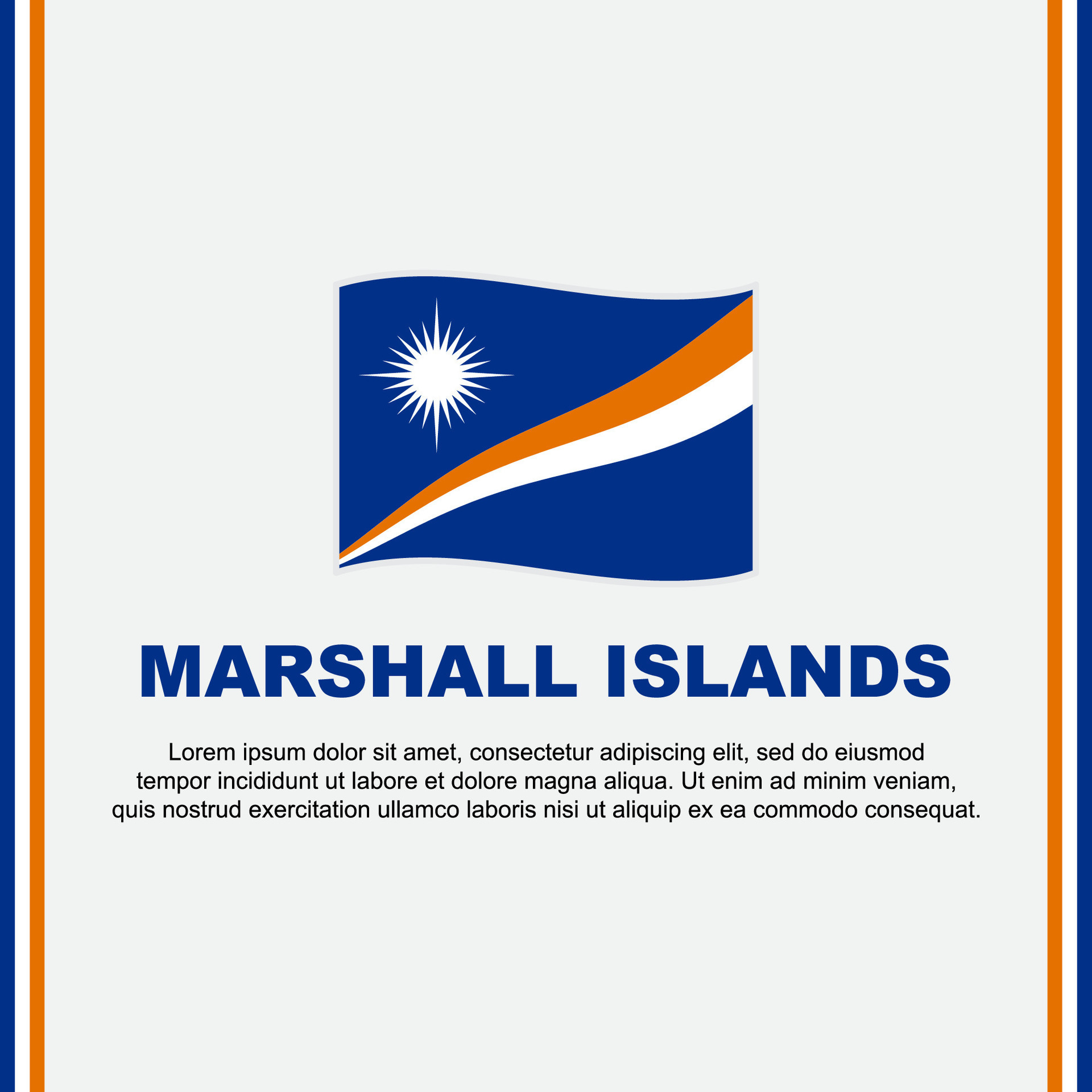 Marshall Islands Flag Background Design Template. Marshall Islands
