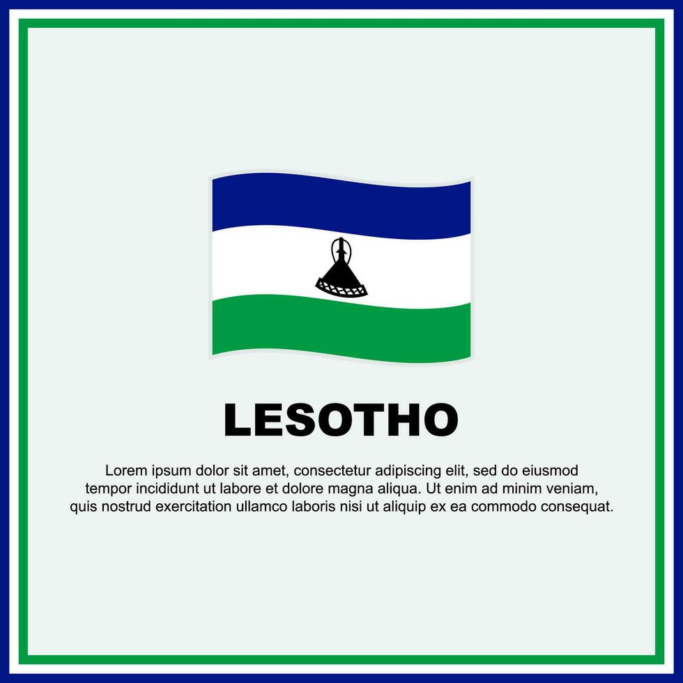 Lesotho Flag Background Design Template. Lesotho Independence Day Banner Social Media Post. Lesotho Banner vector