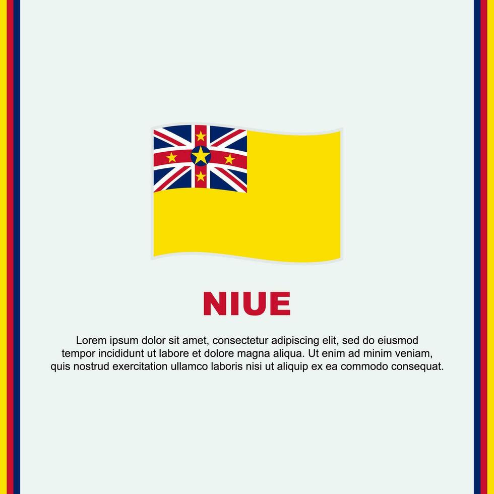 Niue Flag Background Design Template. Niue Independence Day Banner Social Media Post. Niue Cartoon vector