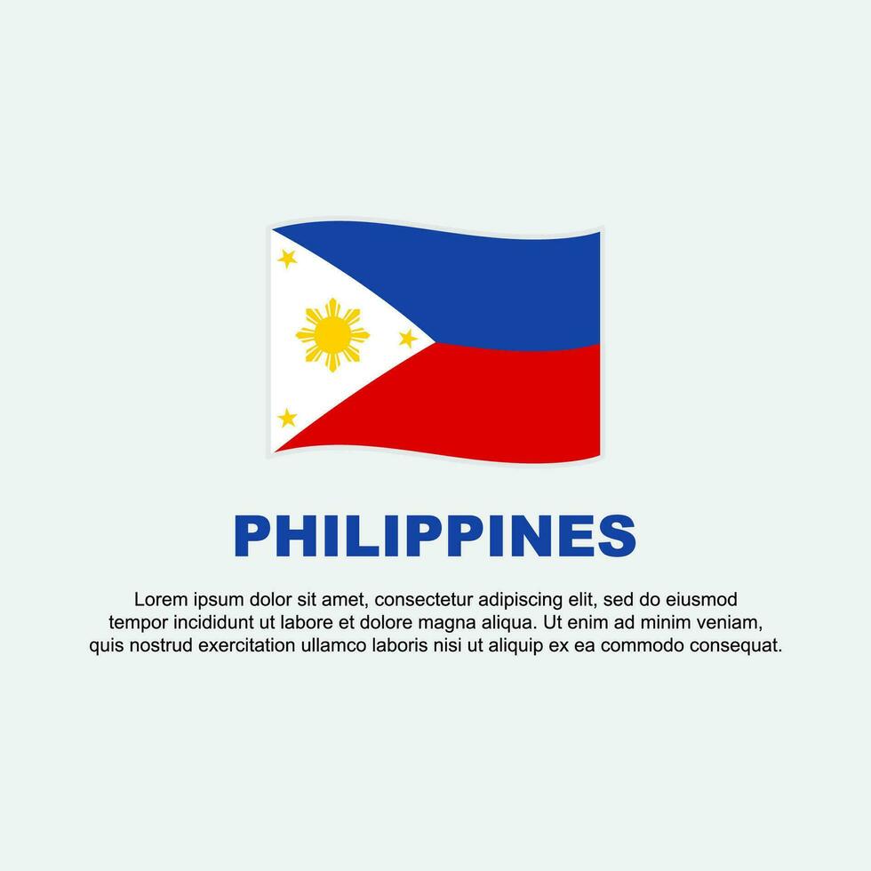 Philippines Flag Background Design Template. Philippines Independence Day Banner Social Media Post. Philippines Background vector