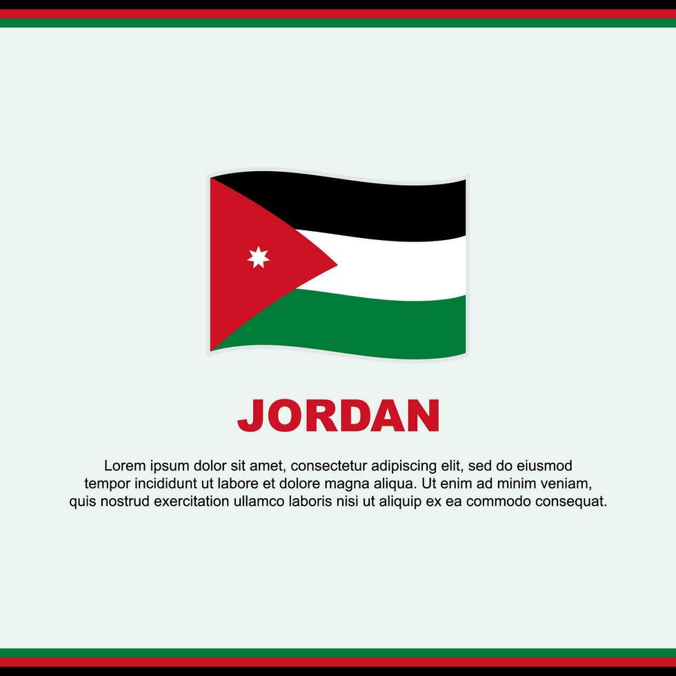 Jordan Flag Background Design Template. Jordan Independence Day Banner Social Media Post. Jordan Design vector