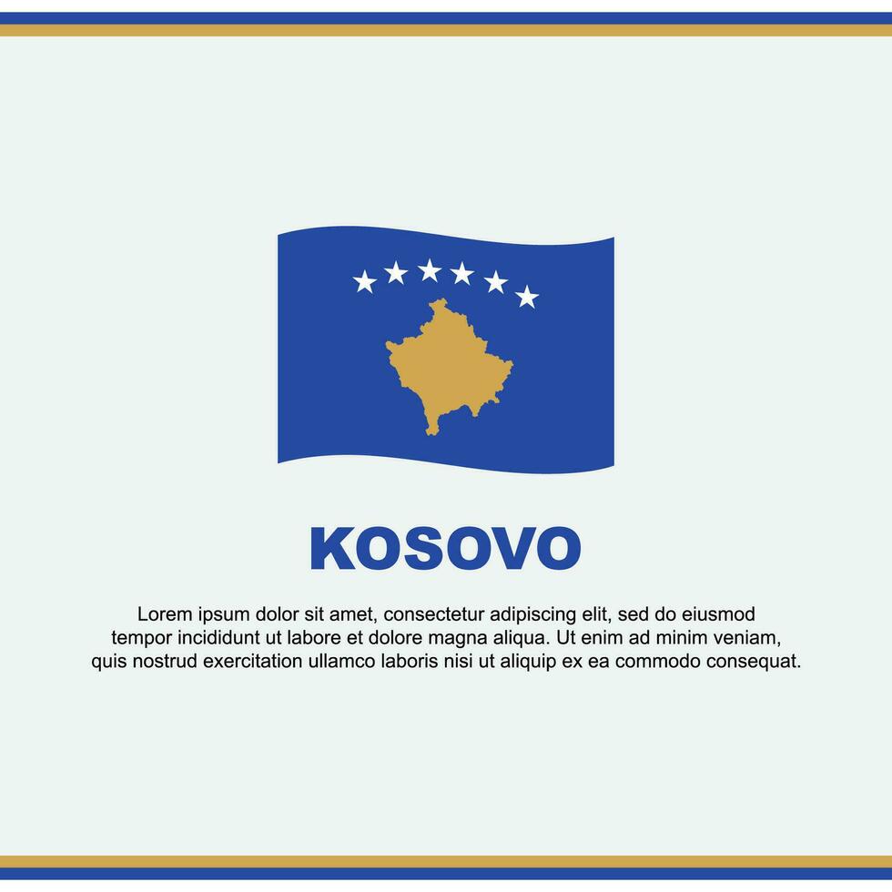 Kosovo bandera antecedentes diseño modelo. Kosovo independencia día bandera social medios de comunicación correo. Kosovo diseño vector