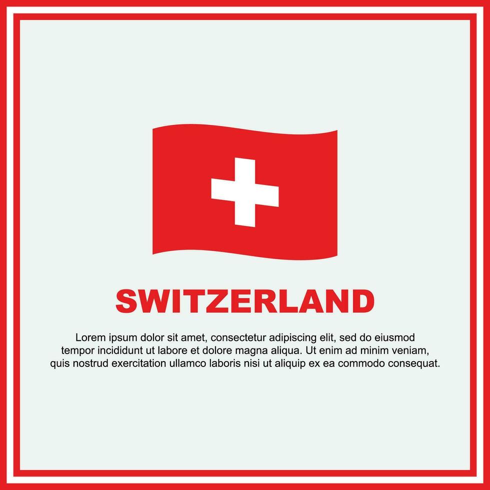 Switzerland Flag Background Design Template. Switzerland Independence Day Banner Social Media Post. Switzerland Banner vector