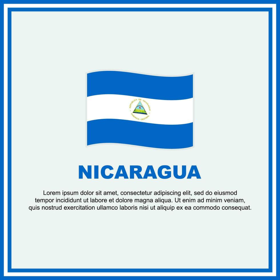 Nicaragua Flag Background Design Template. Nicaragua Independence Day Banner Social Media Post. Nicaragua Banner vector