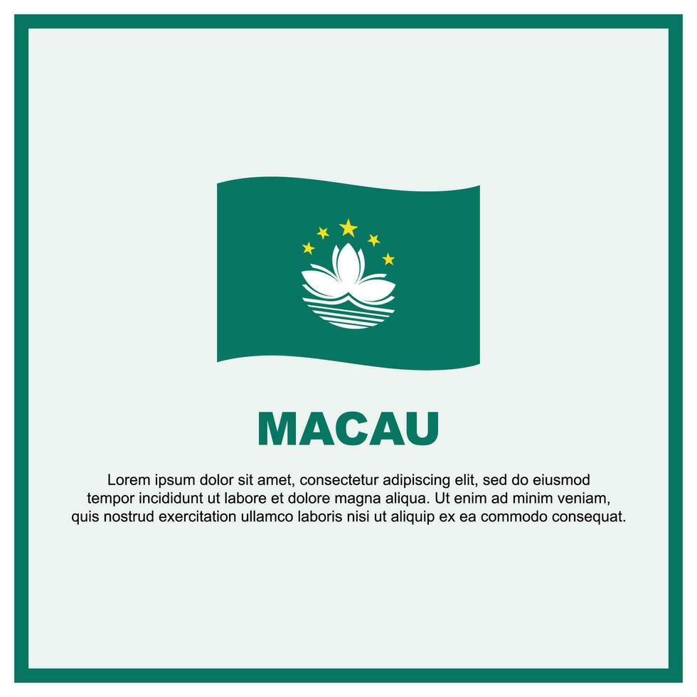 Macau Flag Background Design Template. Macau Independence Day Banner Social Media Post. Macau Banner vector