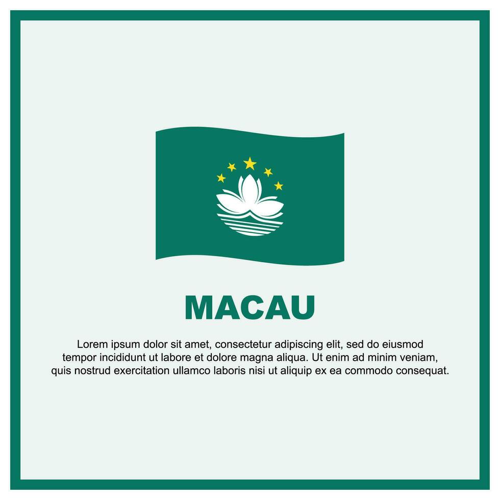 Macao bandera antecedentes diseño modelo. Macao independencia día bandera social medios de comunicación correo. Macao bandera vector