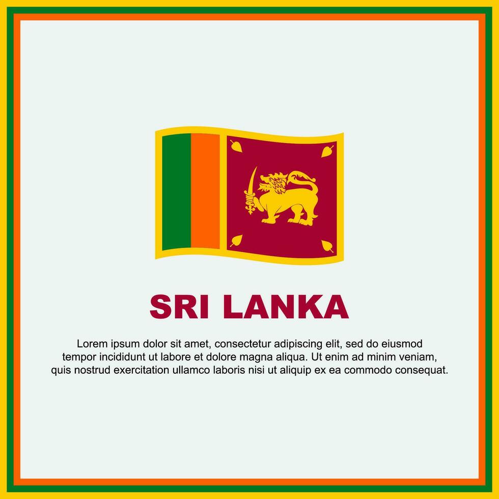 Sri Lanka Flag Background Design Template. Sri Lanka Independence Day Banner Social Media Post. Sri Lanka Banner vector