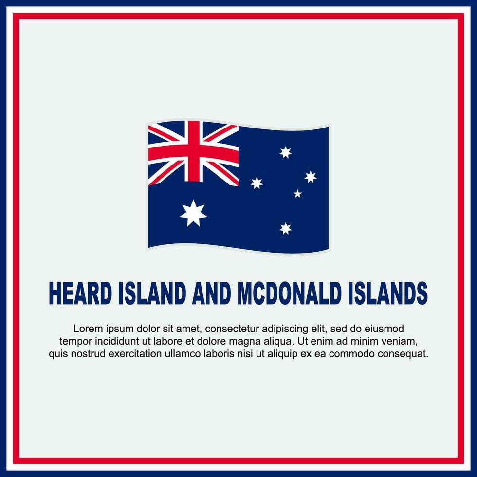 Escuchó isla y McDonald islas bandera antecedentes diseño modelo. bandera social medios de comunicación correo. dibujos animados vector