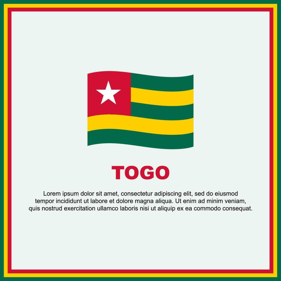 Togo Flag Background Design Template. Togo Independence Day Banner Social Media Post. Togo Banner vector