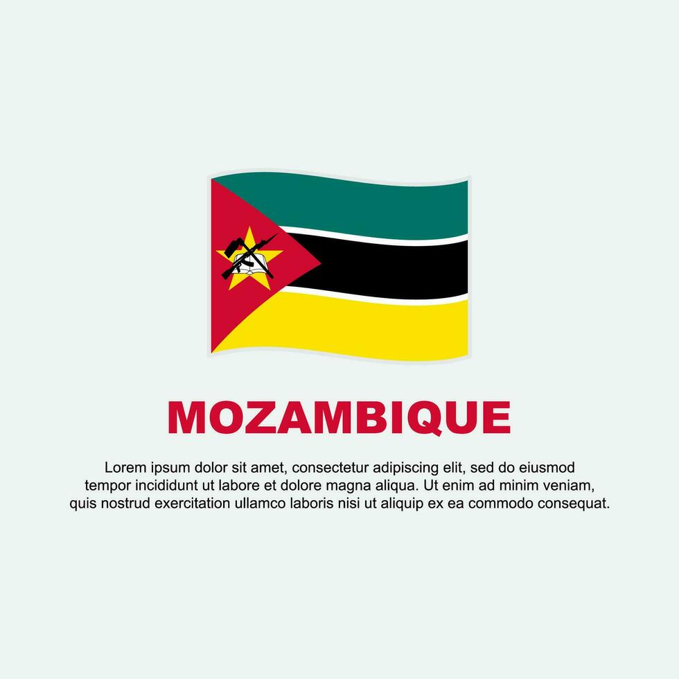 Mozambique Flag Background Design Template. Mozambique Independence Day Banner Social Media Post. Mozambique Background vector