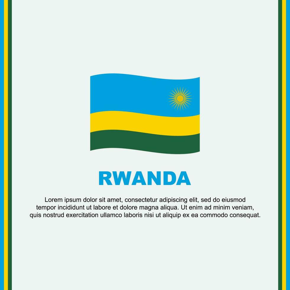 Rwanda Flag Background Design Template. Rwanda Independence Day Banner Social Media Post. Rwanda Cartoon vector