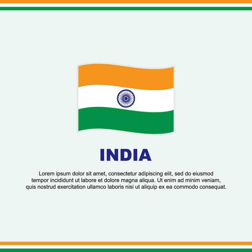 India Flag Background Design Template. India Independence Day Banner Social Media Post. India Design vector