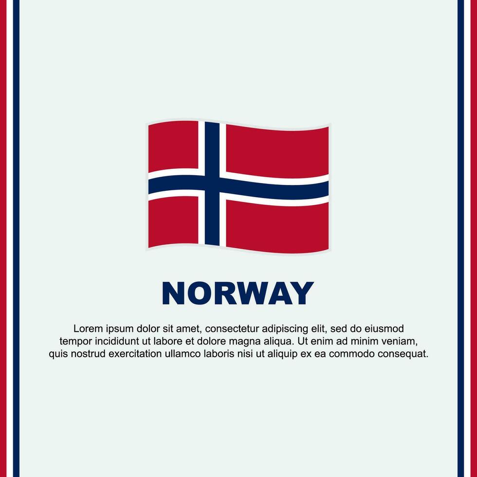 Norway Flag Background Design Template. Norway Independence Day Banner Social Media Post. Norway Cartoon vector