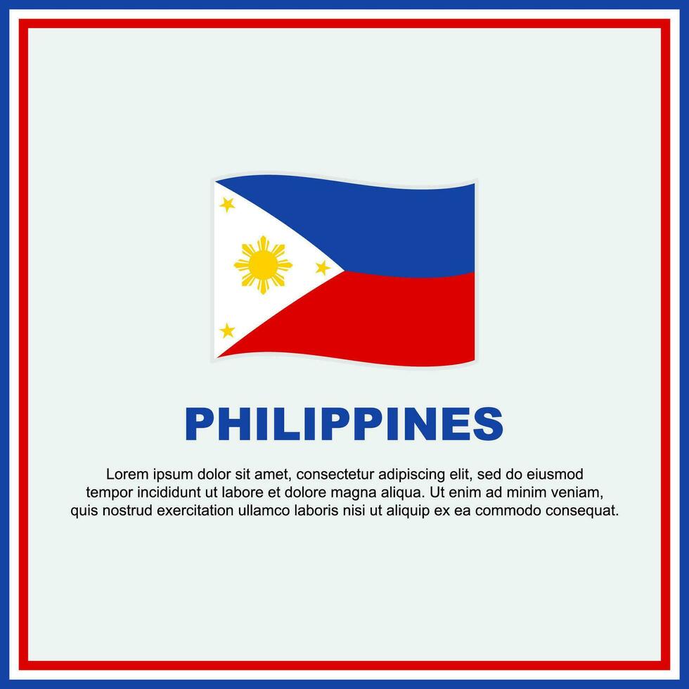 Philippines Flag Background Design Template. Philippines Independence Day Banner Social Media Post. Philippines Banner vector