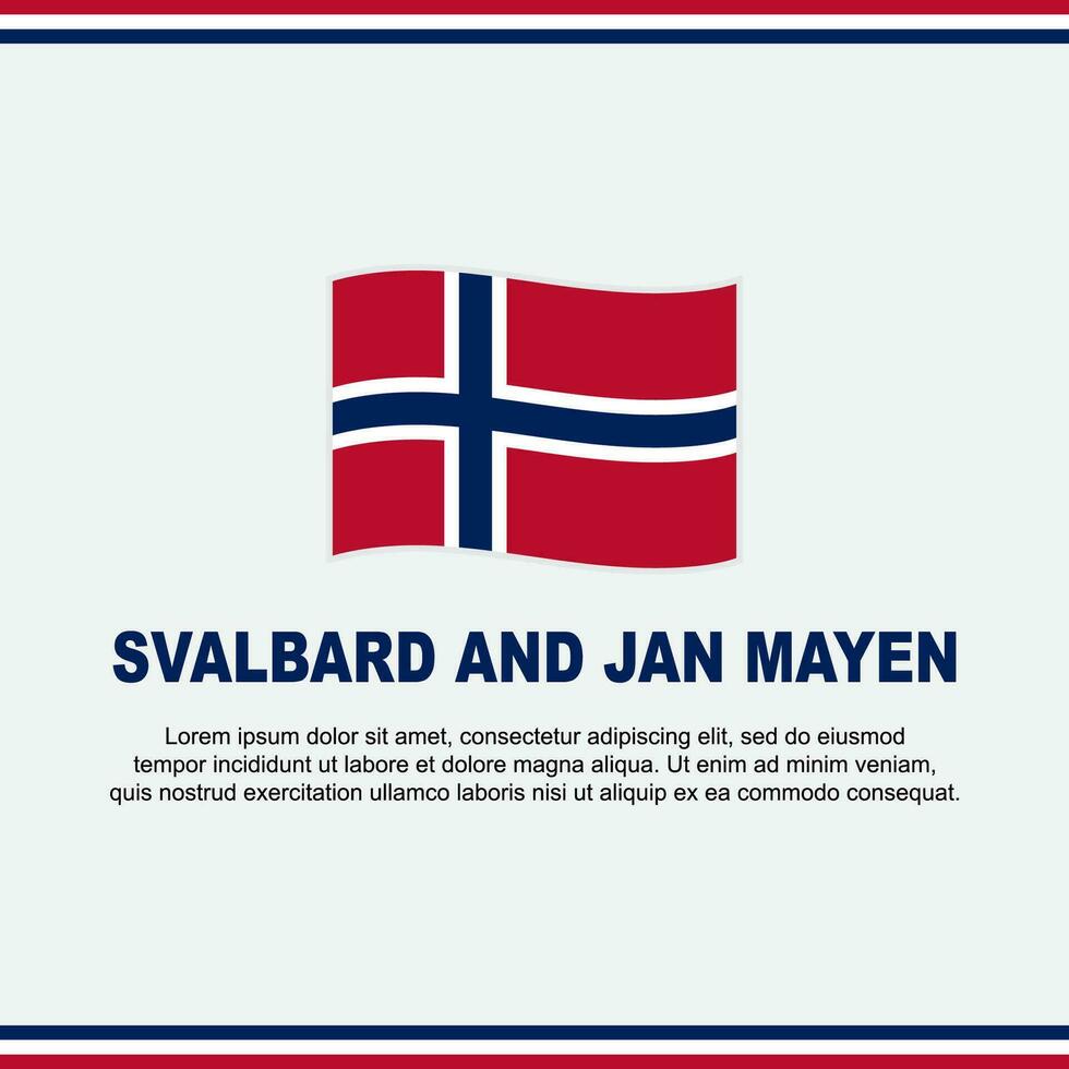 Svalbard And Jan Mayen Flag Background Design Template. Svalbard And Jan Mayen Independence Day Banner Social Media Post. Design vector