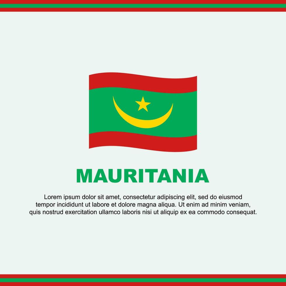 Mauritania Flag Background Design Template. Mauritania Independence Day Banner Social Media Post. Mauritania Design vector