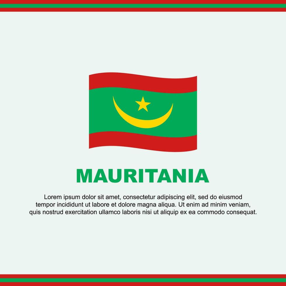 Mauritania bandera antecedentes diseño modelo. Mauritania independencia día bandera social medios de comunicación correo. Mauritania diseño vector