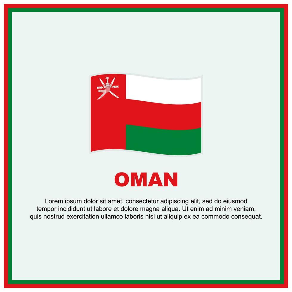 Oman Flag Background Design Template. Oman Independence Day Banner Social Media Post. Oman Banner vector