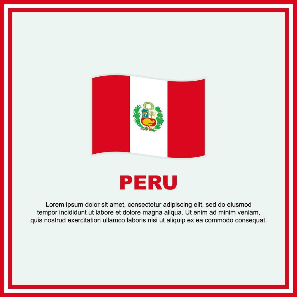 Peru Flag Background Design Template. Peru Independence Day Banner Social Media Post. Banner vector