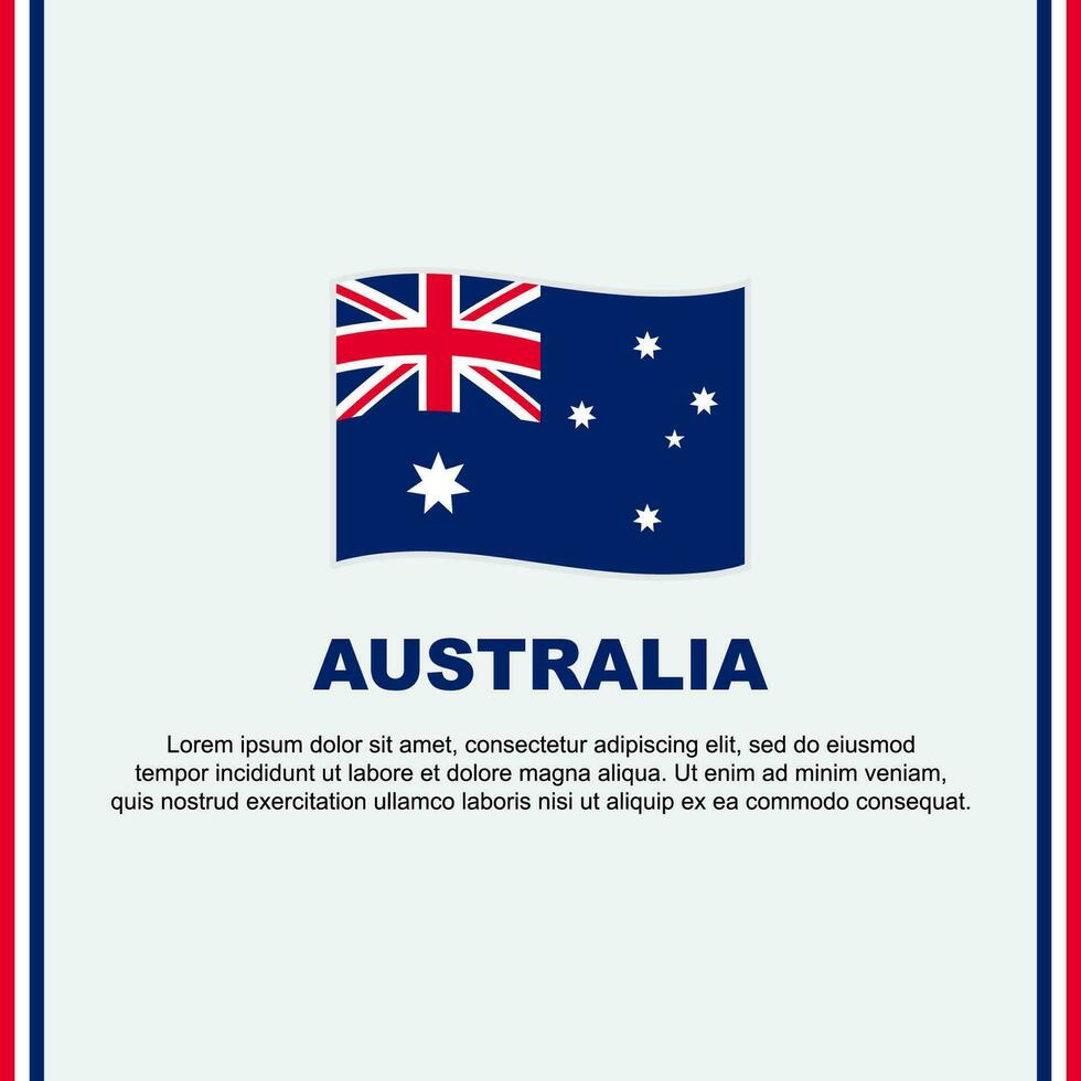 Australia Flag Background Design Template. Australia Independence Day Banner Social Media Post. Australia Cartoon vector