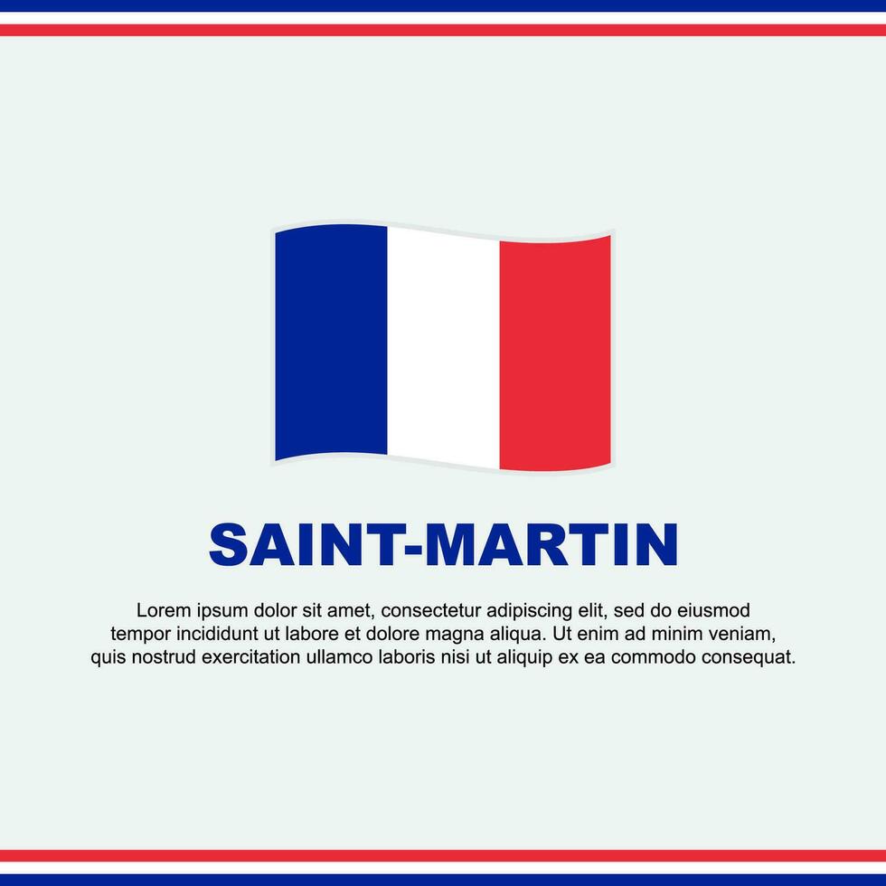 Santo martín bandera antecedentes diseño modelo. Santo martín independencia día bandera social medios de comunicación correo. diseño vector