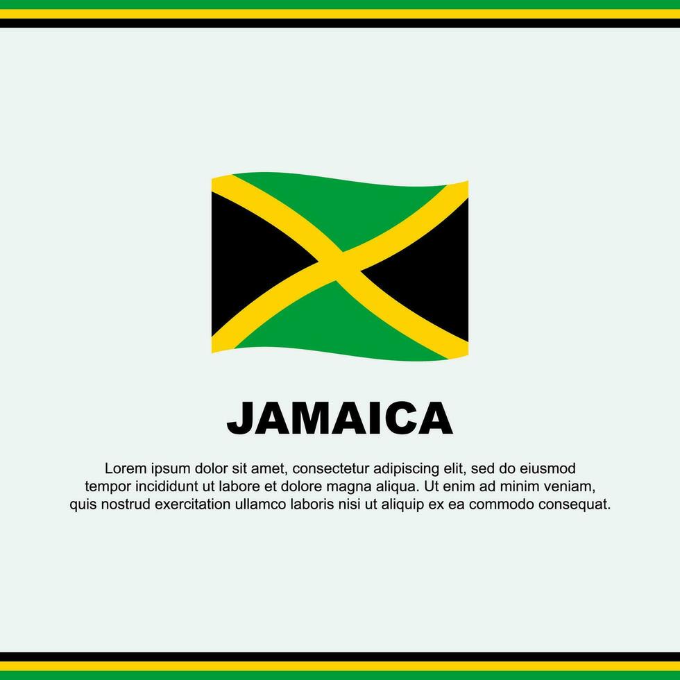 Jamaica bandera antecedentes diseño modelo. Jamaica independencia día bandera social medios de comunicación correo. Jamaica diseño vector