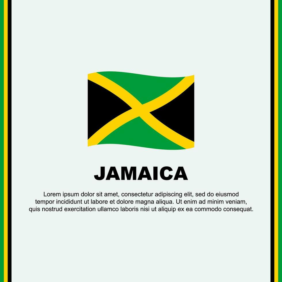 Jamaica Flag Background Design Template. Jamaica Independence Day Banner Social Media Post. Jamaica Cartoon vector