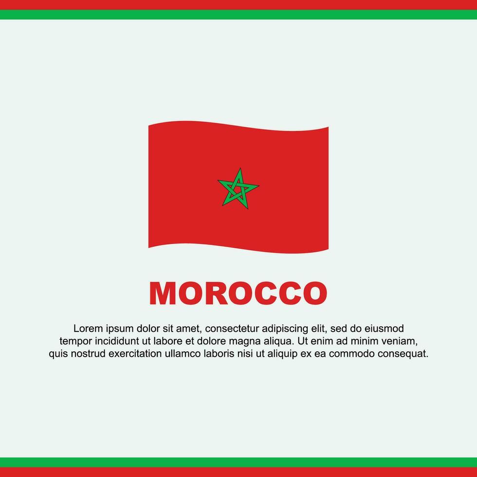 Morocco Flag Background Design Template. Morocco Independence Day Banner Social Media Post. Morocco Design vector