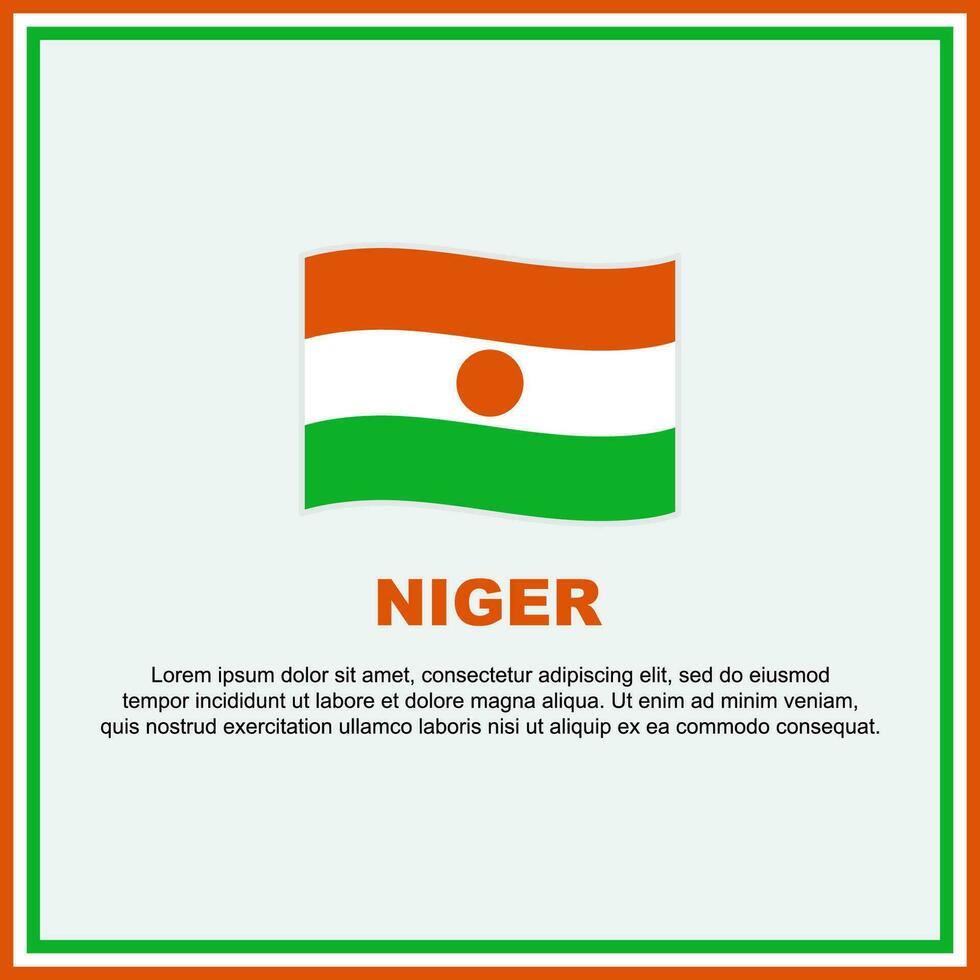Niger Flag Background Design Template. Niger Independence Day Banner Social Media Post. Niger Banner vector