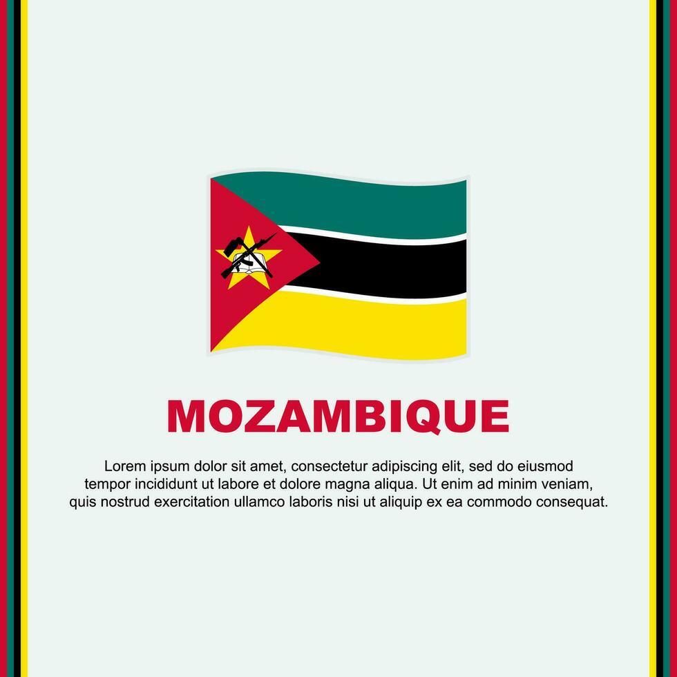 Mozambique Flag Background Design Template. Mozambique Independence Day Banner Social Media Post. Mozambique Cartoon vector
