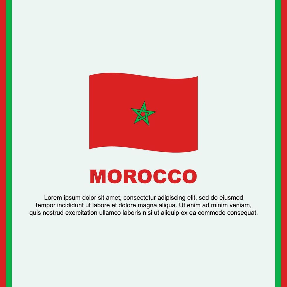 Morocco Flag Background Design Template. Morocco Independence Day Banner Social Media Post. Morocco Cartoon vector